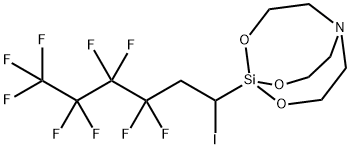 1-(3,3,4,4,5,5,6,6,6-Nonafluoro-1-iodohexyl)-2,8,9-trioxa-5-aza-1-sila bicyclo(3.3.3)undecane Structure