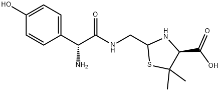 (4S)-2-[[[(2R)-2-アミノ-2-(4-ヒドロキシフェニル)アセチル]アミノ]メチル]-5,5-ジメチル-4-チアゾリジンカルボン酸 (MIXTURE OF DIASTEREOMERS) 化学構造式