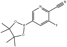3-フルオロ-5-(4,4,5,5-テトラメチル-1,3,2-ジオキサボロラン-2-イル)ピコリノニトリル 化学構造式