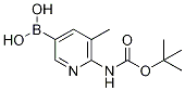 2-tert-ButyloxycarbonylaMino-3-Methylpyridine-5-boronic acid, 1356087-58-5, 结构式