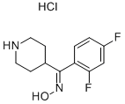 2,4-Difluorophenyl-(4-piperidinyl)methanone oxime hydrochloride Struktur
