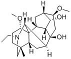 (16S)-20-エチル-1α,16-ジメトキシ-4-メチルアコニタン-8,14α-ジオール 化学構造式