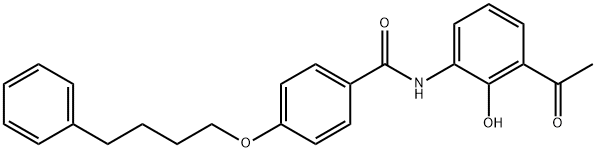 3-[4-(4-苯基丁氧基)苯甲酰基氨基]-2-羟基苯乙酮 结构式