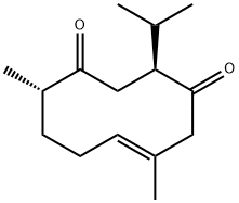 6,10-ジメチル-3-イソプロピル-6-シクロデセン-1,4-ジオン 化学構造式