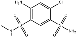 4-AMINO-6-CHLORO-N3-METHYL-1,3-BENZENEDISULFONAMIDE 化学構造式