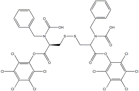 N,N'-Bis[(benzyloxy)carbonyl]-L-cystine bis(2,3,4,5,6-pentachlorophenyl) ester Structure