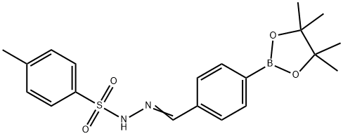 4-Methyl-N'-[(1E)-[4-(tetramethyl-1,3,2-dioxaborolan-2-yl)phenyl]methylidene]benzene-1-sulfono 结构式