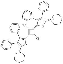 1-(3,4-Diphenyl-5-piperidino-thien-2-yl)-3-(2,5-dihydro-3,4-diphenyl-5-piperidin-1-ylidene-onium-thien-2-ylidene)-2-oxo-cyclobuten-4-olate Structure
