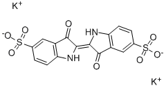 靛青二磺酸钾, 13725-33-2, 结构式