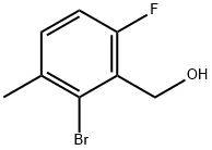 2-ブロモ-6-フルオロ-3-メチルベンジルアルコール 化学構造式