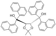 (4R,5R)-(-)-2,2-二甲基-ALPHA,ALPHA,ALPHA',ALPHA'-四(1-萘基)-1,3-二恶烷-4,5-二甲醇 结构式