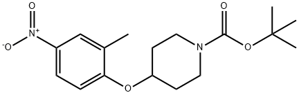 1N-BOC4-(2-甲基-4-硝基苯氧基)哌啶 结构式