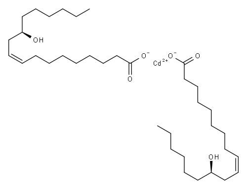ビス[(12R,9Z)-12-ヒドロキシ-9-オクタデセン酸]カドミウム 化学構造式