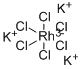 六氯铑(III)酸钾, 13845-07-3, 结构式
