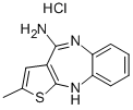 4-Amino-2-methyl-10H-thiene[2,3-b][1,5]benzodiazepine hydrochloride Struktur