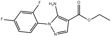 5-アミノ-1-(2,4-ジフルオロフェニル)-1H-ピラゾール-4-カルボン酸エチル 化学構造式