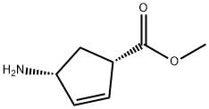 (-)(1S,4R)4-氨基-环戊-2-烯基甲酸甲酯 结构式