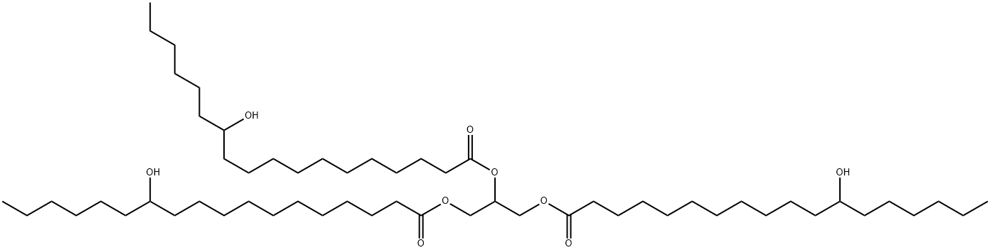 トリス(12-ヒドロキシオクタデカン酸)グリセリル 化学構造式
