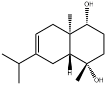 (1S)-1,2,3,4,4a,5,8,8aα-オクタヒドロ-1,4aβ-ジメチル-7-イソプロピル-1,4β-ナフタレンジオール 化学構造式