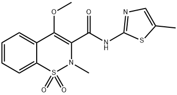 2H-1,2-Benzothiazine-3-carboxaMide, 4-Methoxy-2-Methyl-N-(5-Methyl-2-thiazolyl)-, 1,1-dioxide Structure