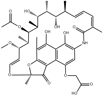 4-O-羧甲基利福霉素, 13929-35-6, 结构式