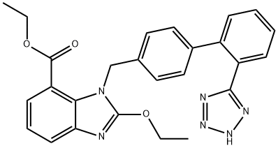 Ethyl -2-ethoxy-1-[[(2-(1Htetrazol-5-yl)biphenyl-4-yl-) methyl] Struktur