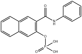 N-フェニル-3-ホスホノオキシ-2-ナフタレンカルボアミド 化学構造式