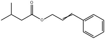 イソ吉草酸3-フェニル-2-プロペニル 化学構造式