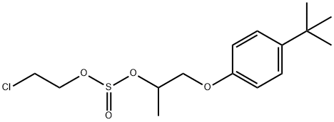 亜硫酸O-(2-クロロエチル)O-[2-[4-(1,1-ジメチルエチル)フェノキシ]-1-メチルエチル] 化学構造式