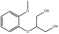 2-(2-メトキシフェノキシ)-1,3-プロパンジオール 化学構造式