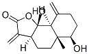 (3aS,5aS,6R,9aR,9bS)-3a,4,5,5a,6,7,8,9,9a,9b-デカヒドロ-6,9a-ジヒドロキシ-5a-メチル-3,9-ビス(メチレン)ナフト[1,2-b]フラン-2(3H)-オン 化学構造式
