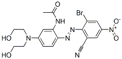 N-[5-[bis(2-hydroxyethyl)amino]-2-[(2-bromo-6-cyano-4-nitrophenyl)azo]phenyl]acetamide Structure