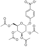 对硝基苯基 2,3,4,6-四-O-乙酰基-ALPHA-D-吡喃葡萄糖苷 结构式