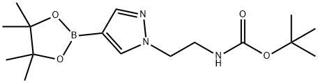 tert-butyl (2-(4-(4,4,5,5-tetramethyl-1,3,2-dioxaborolan-2-yl)-1H-pyrazol-1-yl)ethyl)carbamate 结构式