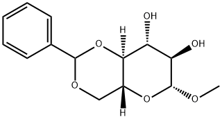 甲基 4,6-O-亚苄基-Β-D-吡喃葡萄糖苷, 14155-23-8, 结构式