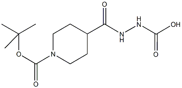2-{[1-(叔丁氧羰基)哌啶-4-基]羰基}肼羧酸, 1417355-45-3, 结构式