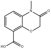 3,4-ジヒドロ-4-メチル-3-オキソ-2H-1,4-ベンゾキサジン-8-カルボン酸 化学構造式