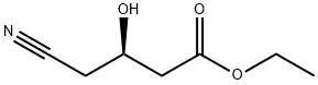 (R)-(-)-4-シアノ-3-ヒドロキシ酪酸エチル 化学構造式