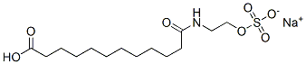 sodium hydrogen N-[2-(sulphonatooxy)ethyl]lauramidate  Struktur