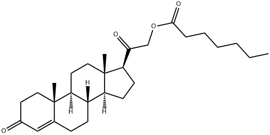 ヘプタン酸3,20-ジオキソプレグナ-4-エン-21-イル 化学構造式