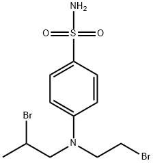 4-[(2-ブロモエチル)(2-ブロモプロピル)アミノ]ベンゼン-1-スルホンアミド 化学構造式