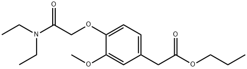 propyl 4-diethylcarbamoylmethoxy-3-methoxyphenylacetate Structure