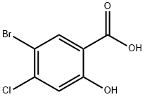 5-ブロモ-4-クロロ-2-ヒドロキシ安息香酸 化学構造式