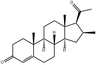 16β-メチルプレグナ-4-エン-3,20-ジオン 化学構造式