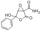 3-CARBAMOYL-3,4-EPOXY-5-HYDROXY-5-PHENYL-GAMMA-BUTYROLACTAM 结构式