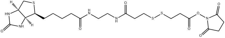 3-[3-[2-(生物素酰胺)乙基]氨基-3-氧代丙基]二硫基]丙酸琥珀酰亚胺酯 结构式