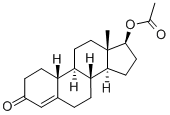 酢酸3-オキソエストラ-4-エン-17β-イル 化学構造式