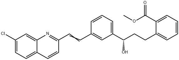 2-[3-(S)-[3-(2-(7-クロロ-2-キノリニル)エテニル)フェニル]-3-ヒドロキシプロピル]安息香酸メチルエステル 化学構造式