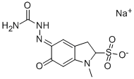 sodium 5-[(aminocarbonyl)hydrazono]-2,3,5,6-tetrahydro-1-methyl-6-oxo-1H-indole-3-sulphonate Struktur