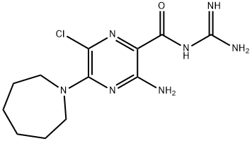 3-アミノ-5-[(ヘキサヒドロ-1H-アゼピン)-1-イル]-6-クロロ-N-(アミノイミノメチル)-2-ピラジンカルボアミド 化学構造式